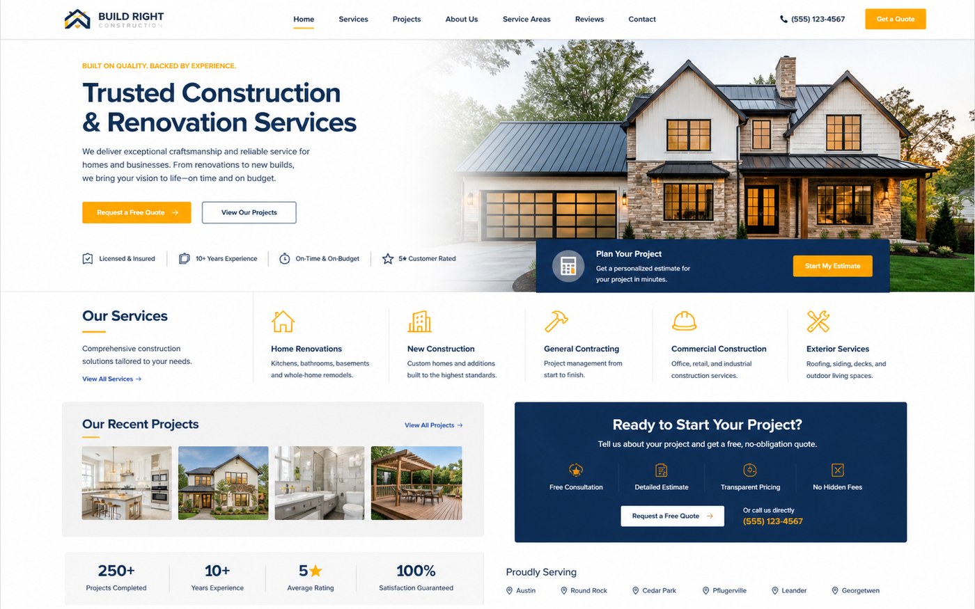 A contractor site that feels website preview